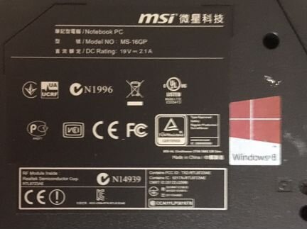 Msi MS-16GP на запчасти
