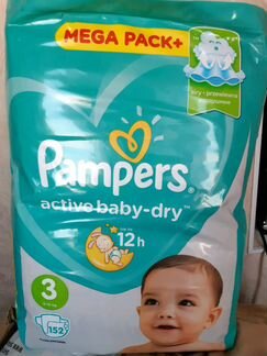 Подгузники Pampers Active Baby-Dry 3, 152 шт, 5-9