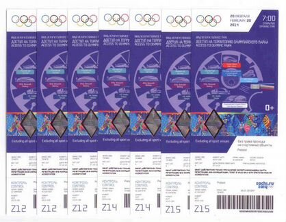 Сочи 2014 - Билеты на вход в Олимпийский парк (Ц)