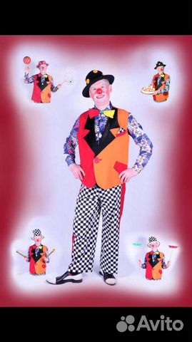 Дед Мороз, клоун цирка, ведущий, детский аниматор