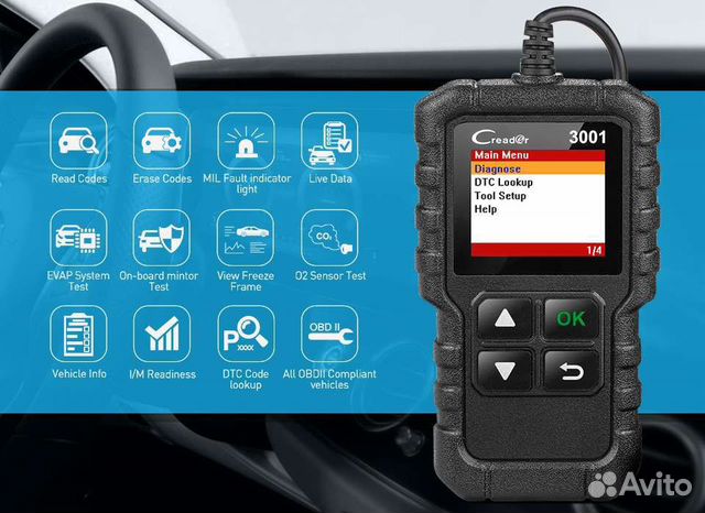 Автосканер Launch X431 Creader 3001 / OBD2
