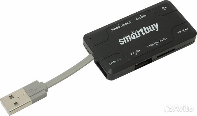 Картридер + USB HUB smartbuy sbrh-750, 57920