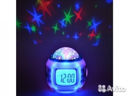 Детские часы-будильник с проектором звездное небо