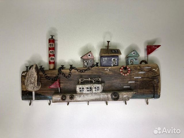 Ключница авторская из дерева на 5-9 крючков