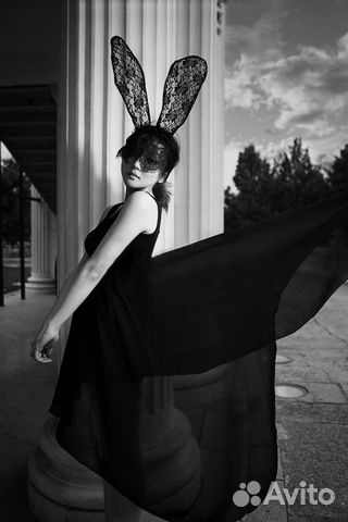 Карнавальные кружевные ободки с ушками новогодние