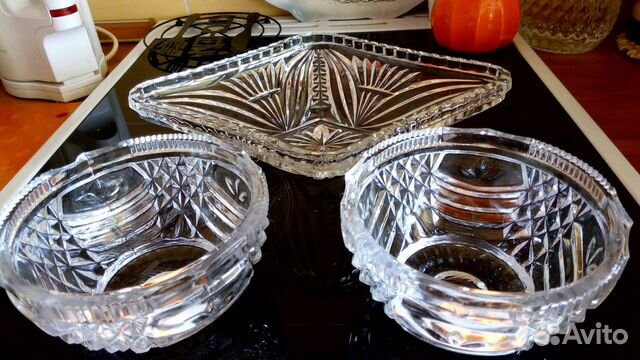 Ваза и салатник хрустальный
