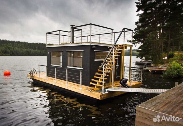 Плавучие домики для баз отдыха. Хаусботы