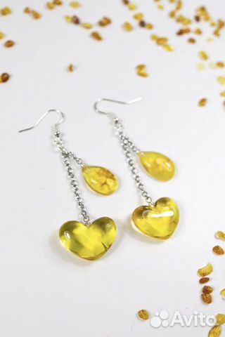 Янтарные серьги