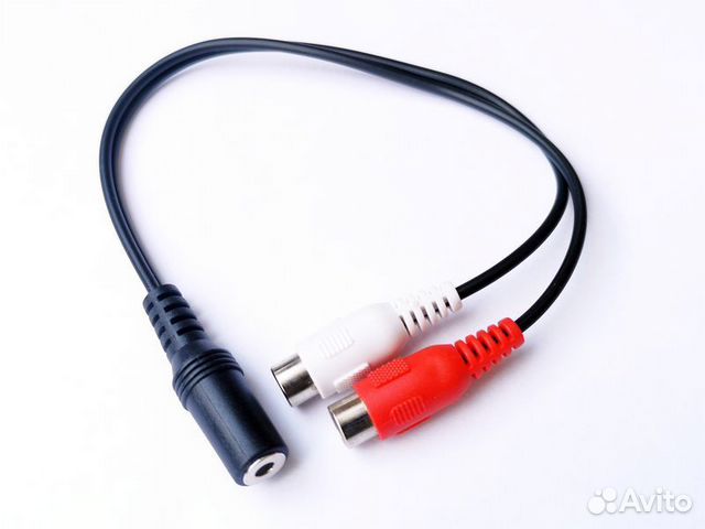 Переходник 2 RCA мама - гнездо 3.5 мама