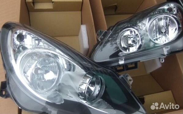 Фары черные для Opel Corsa (06-10) Фары черные для Opel Corsa (06-10)