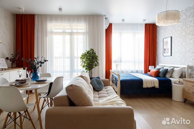 

Квартира-студия, 43 м², 2 кровати