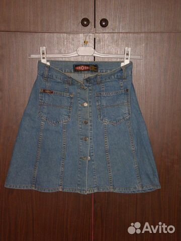 Юбка мини молодёжная Италия джинс р 44-46 хлопок
