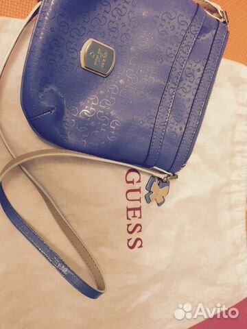 Сумка новая кожаная guess USA сиреневая