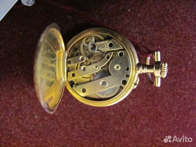 Карманные часы золото 750 эмаль алмазы 19 век