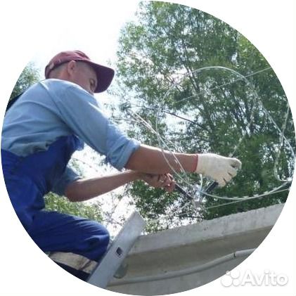 Монтаж колючей проволоки Егоза (акл сбб пбб пклз)