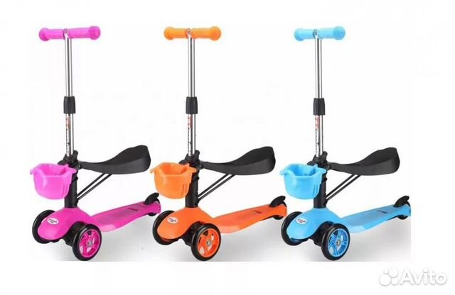 Sky Scooter, самокат Три в Одном, голубой(Компания Sky Scooter, самокат Три в Одном, голубой(Компания