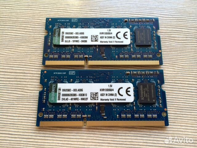 Память DDR3 / DDR3L 8Gb и 4Gb (в ноутбук)