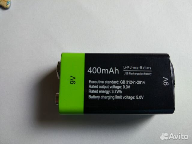 Акамуляторная батарея типа крона зарядка от USB