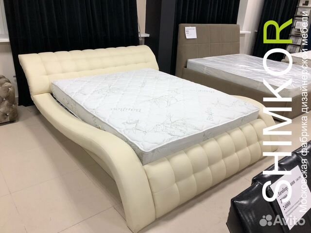 Кровать двухспальная «Бэнтли» 160х200 нежный беж Кровать двухспальная «Бэнтли» 160х200 нежный беж