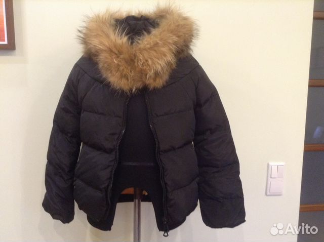 Пуховик с енотом, новая