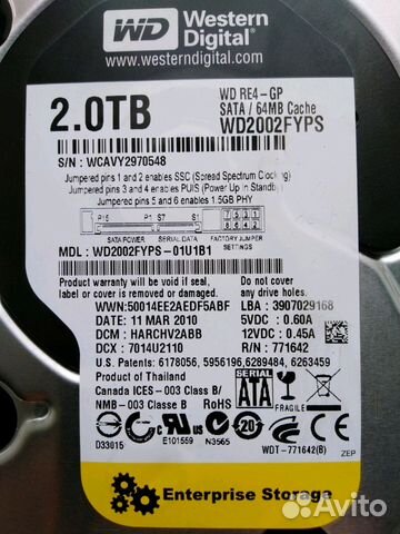 Жёсткий диск WD 2TB для сервера и дома