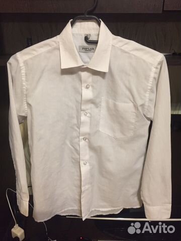 Рубашка белая для мальчиков 134-146