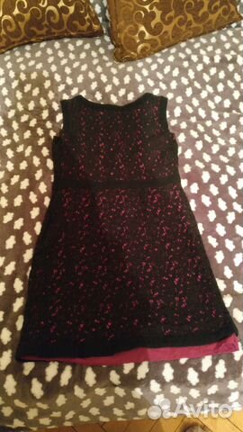 Платье фуксия с черным кружевом Платье фуксия с черным кружевом