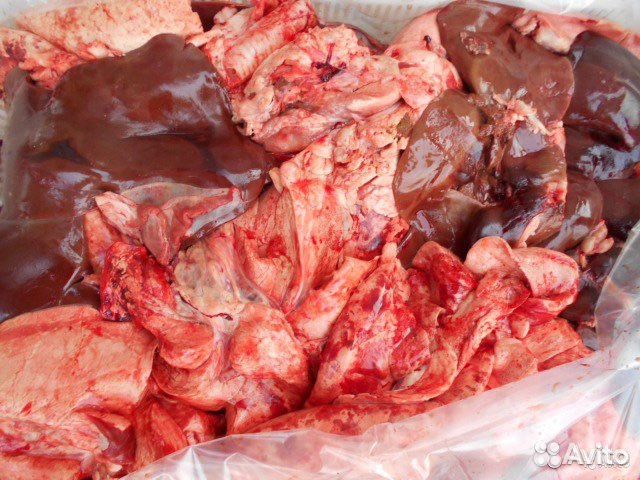 Обрезь говяжья, корм для собак