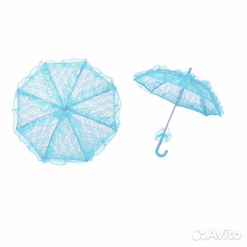 Голубой кружевной зонт