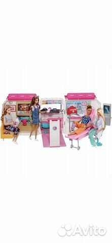 Mattel Barbie набор мобильная скорая помощь 2 В 1 89062132153 купить 7