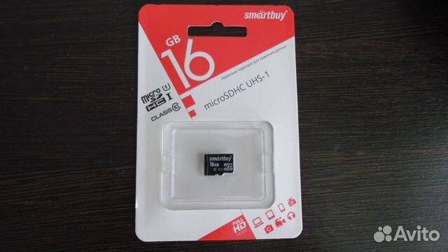 Карта памяти MicroSD 16GB class-10 без адаптера
