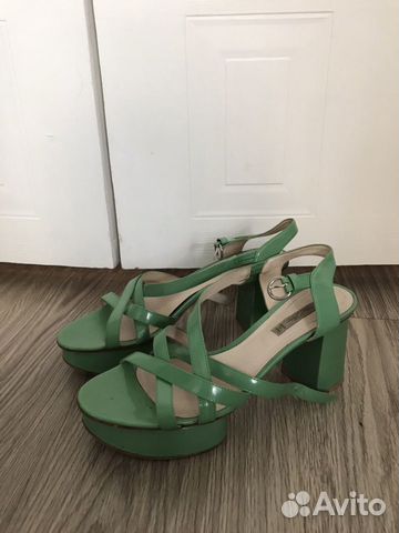 Бирюзовые кожаные босоножки Grey Mer 39 размера Бирюзовые кожаные босоножки Grey Mer 39 размера