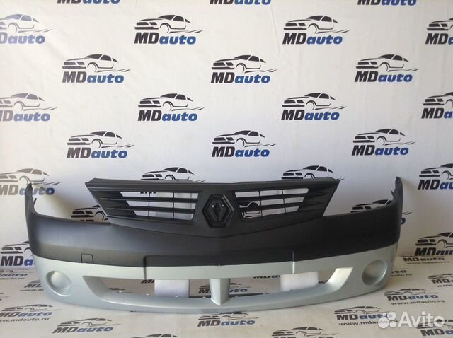 Бампер передний рено логан с 2005 серебристый Бампер передний рено логан с 2005 серебристый