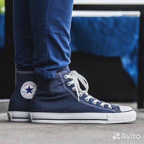 Кеды Convers Dark Blue unisex high Размеры 35-45 Кеды Convers Dark Blue unisex high Размеры 35-45