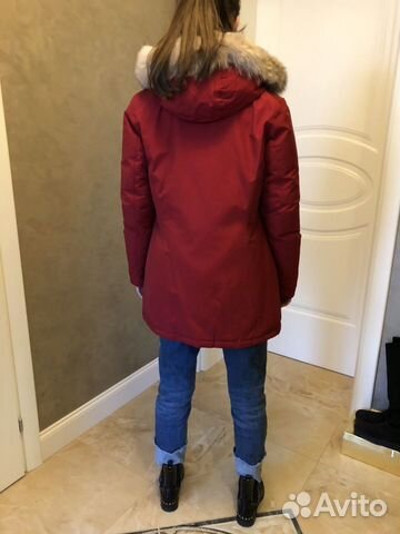 Парка пуховик Woolrich красная Парка пуховик Woolrich красная