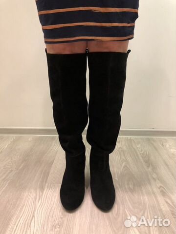 Замшевые осенние сапоги Zara