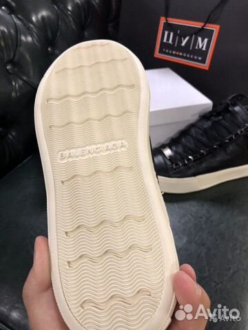 Черные кожаные кеды Balenciaga