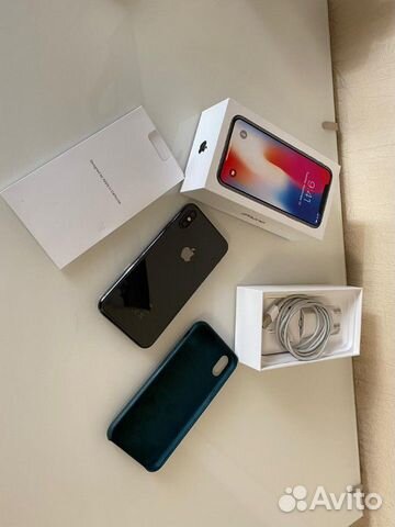 iPhone X 256gb полный комплект + чехол + стекло