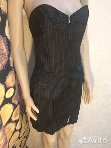 Корсет с юбкой в полоску