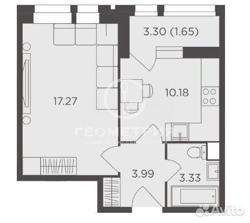 1-к квартира, 36.4 м², 2/7 эт.