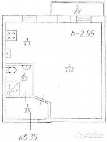 1-к квартира, 32.6 м², 2/5 эт. 1-к квартира, 32.6 м², 2/5 эт.