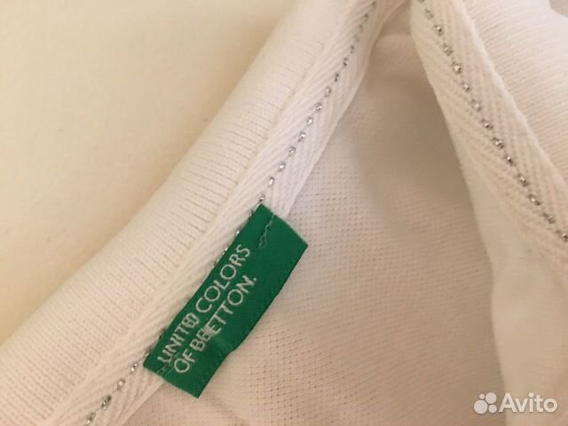 Футболка белая поло Benetton Футболка белая поло Benetton