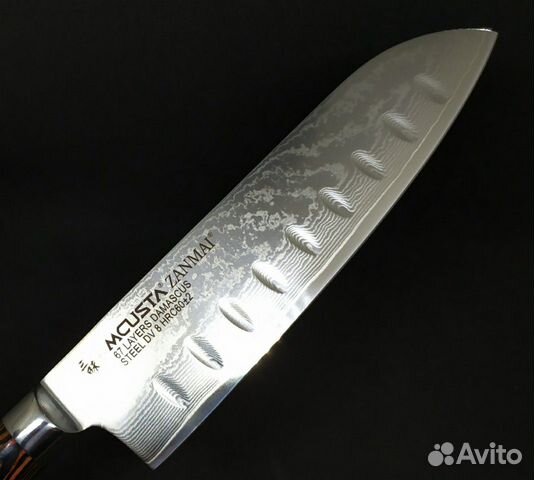 Нож Шеф Сантоку Mcusta Zanmai Damascus 67 слоев
