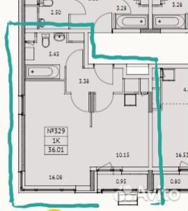 1-к квартира, 36 м², 17/17 эт.