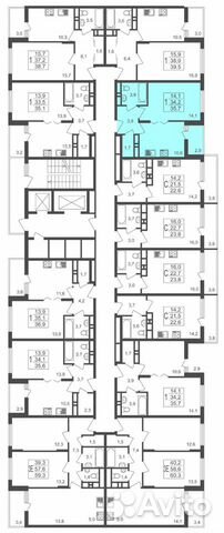 1-к квартира, 35.7 м², 16/17 эт.