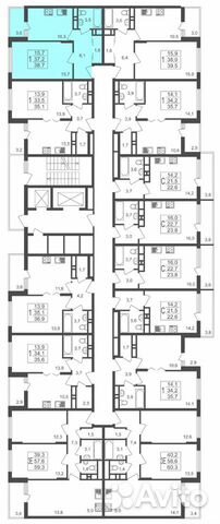 1-к квартира, 38.7 м², 15/17 эт.
