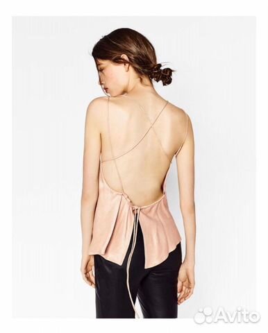 Новый топ из вискозы с открытой спиной Zara xs Новый топ из вискозы с открытой спиной Zara xs