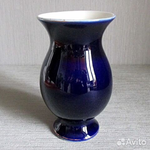 Ваза лфз СССР 1 сорт кобальт малая 12 см 1950-60-е