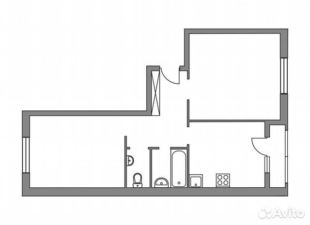 2-к квартира, 56.3 м², 4/4 эт.