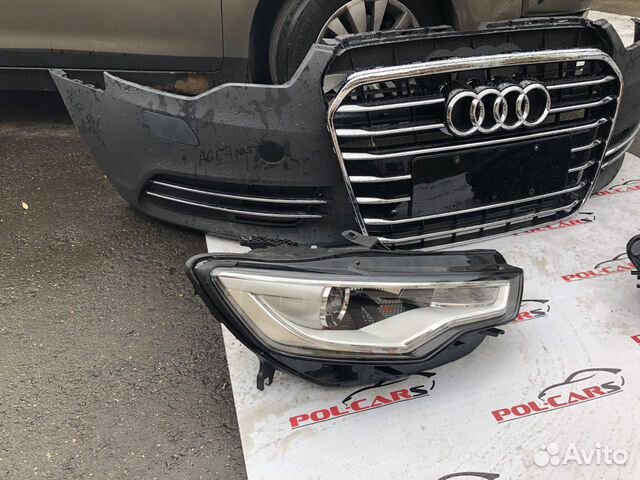 Передний бампер Audi A6 C7 a6c7 с фарами дорест